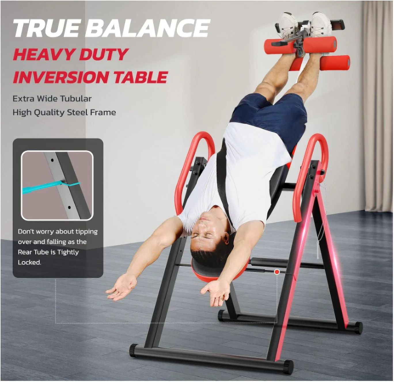 YOLEO Heavy Duty Inversion Table for Back Pain Relief with Adjustable Protective Belt 2023 Upgraded Inversion Foldable Heavy Duty up to 300 lbs