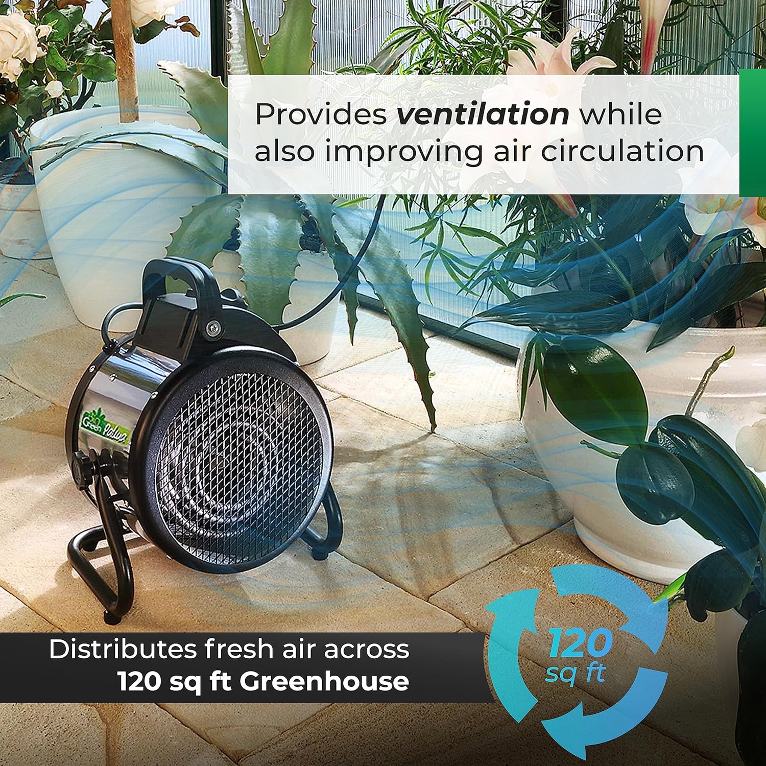 PAL 2.0/USDT Palma Greenhouse Heater with Thermostat - Fast Heating, Grow Tent Heater, Greenhouse Fan, Outdoor Heater & Electric Garage Warmer - 11”x 8”x12.5" - 110v Heater -2 Years Warranty