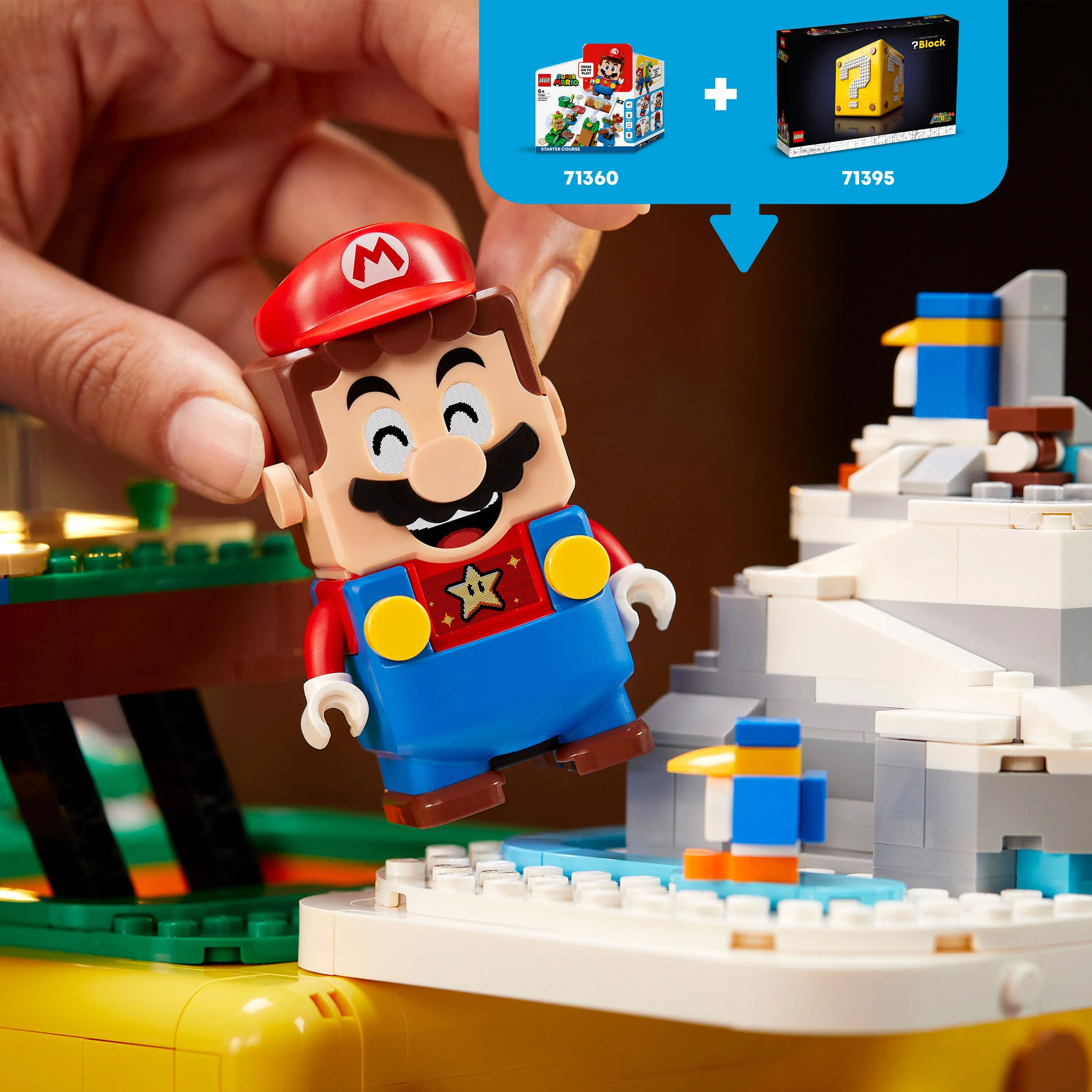 LEGO Super Mario 64 Question Mark Block 71395, 3D Model Set for Adults with Microscale Levels and Princess Peach & Yoshi Micro Figures