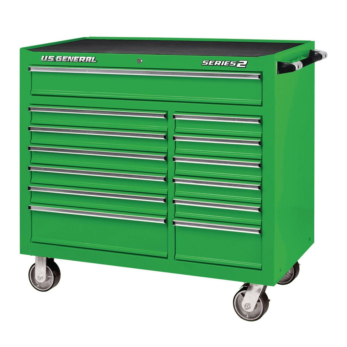 U.S. General 44 in. x 22 in. Double Bank Roller Cabinet, Green 64954