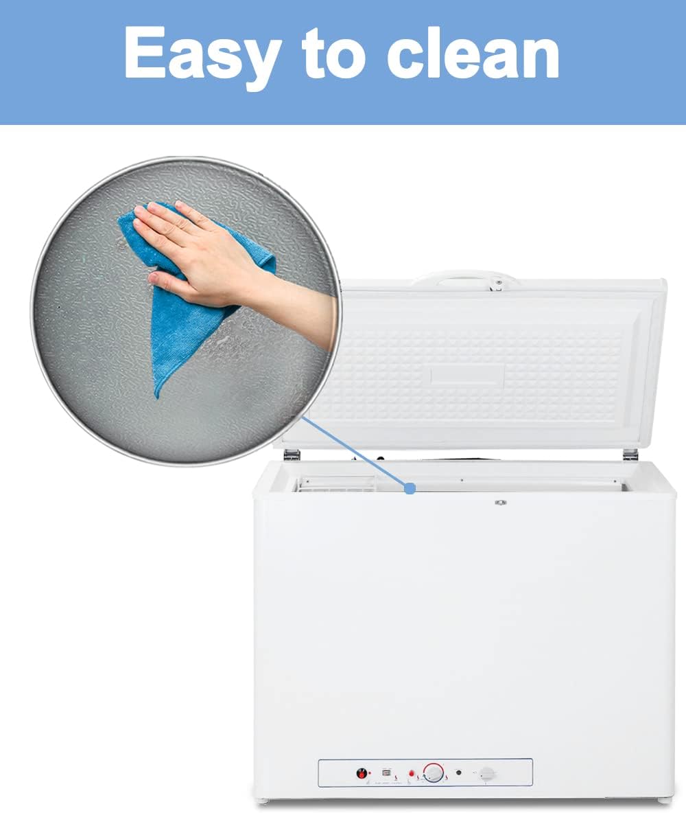 Propane Freezer 7 Cu.Ft, 110V/LPG Deep Chest Freezers with Lock, Top Open Door, 2-Way Off-grid Gas Freezer for Outdoor, Camping, Boondocking, White