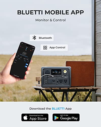 BLUETTI Portable Power Station EB3A and B80 External Battery Module, Expand to 1074Wh LiFePO4 Battery Backup w/ 2 600W AC Outlets, Solar Generator for Outdoor Camping, Road Trip