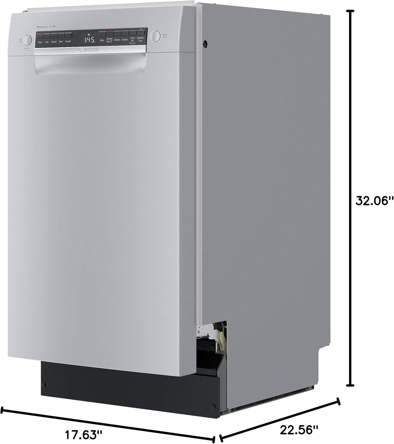 Bosch 300 Series ADA 18" Stainless Steel Recessed Handle Dishwasher - SPE53B55UC