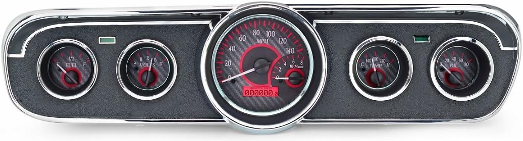 1965-66 Ford Mustang VHX System, Carbon Fiber - Red Display