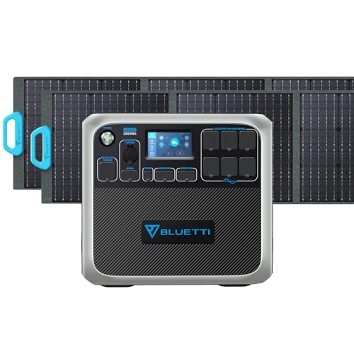 BLUETTI AC200P Portable Power Station, 2000Wh LiFePO4 Battery Backup w/ 6 2000W AC Outlets (4800W Peak), Solar Generator for Outdoor Camping, RV Travel, Home Use
