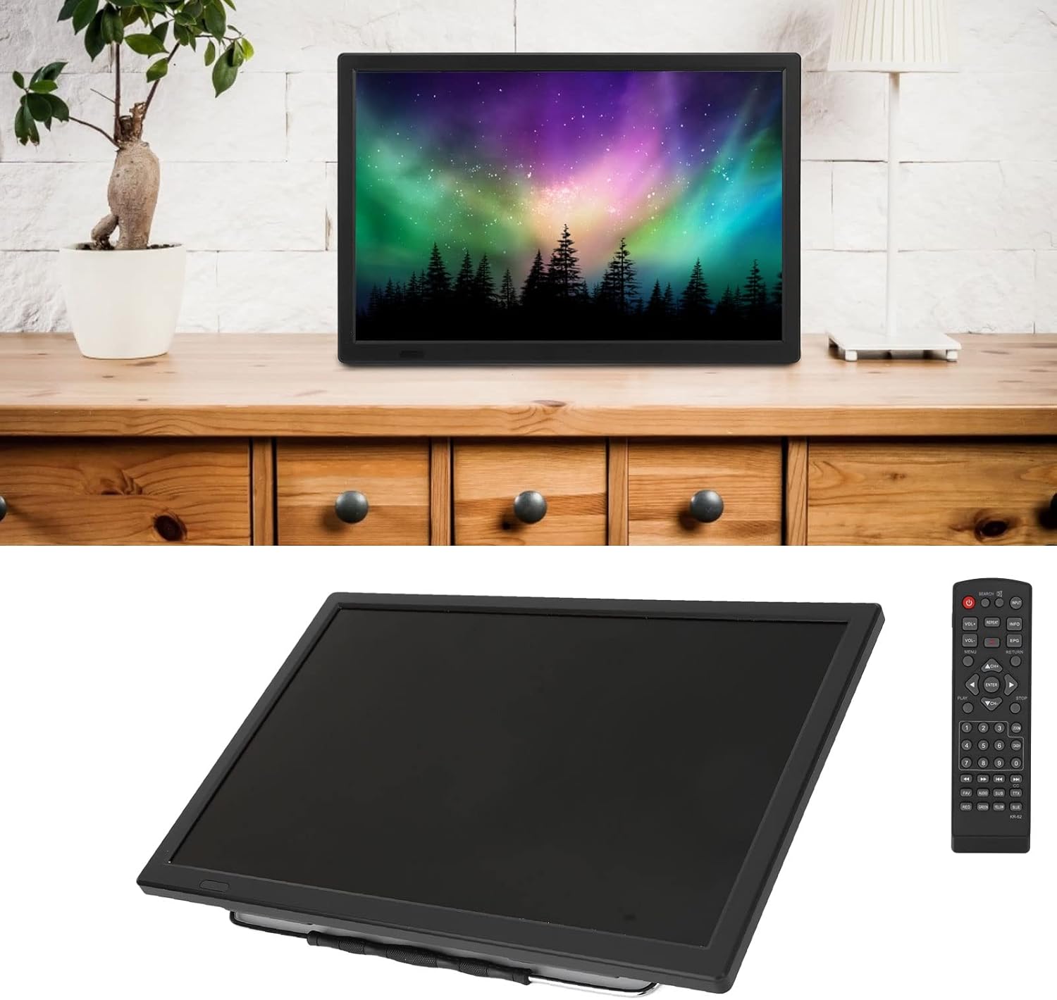16" Digital Television,ATSC Portable TV 1280x800 LED Television Video Player,with 1800mAh Rechargeable Battery,Antenna, AV ,Headphone, HDMI,USB Interface