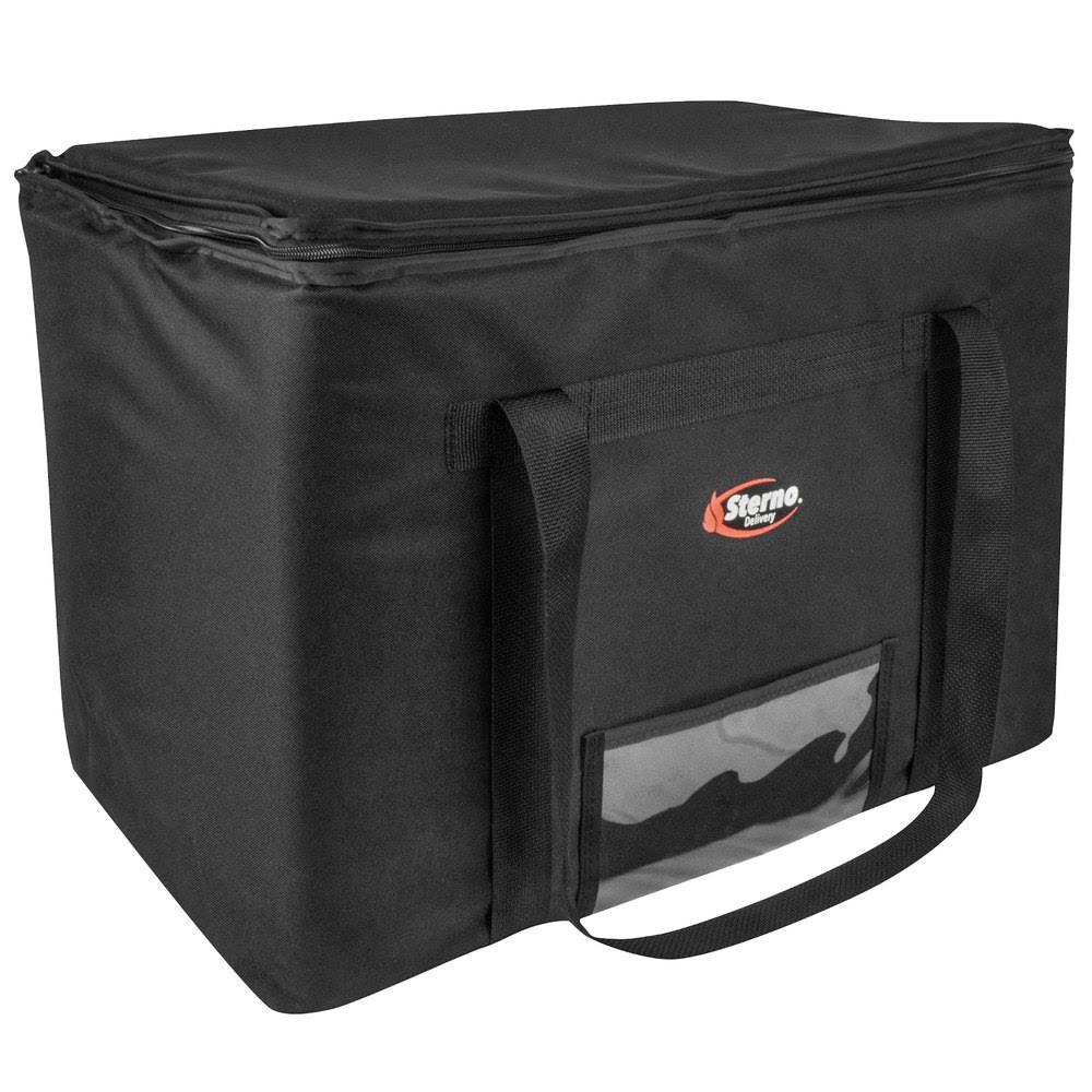 Sterno 70515 Catering Space Saver Black Extra-Large Insulated Food Carrier, 24x22 x 16x22 x 17 3/4x22 - Holds (4) Full Size Food