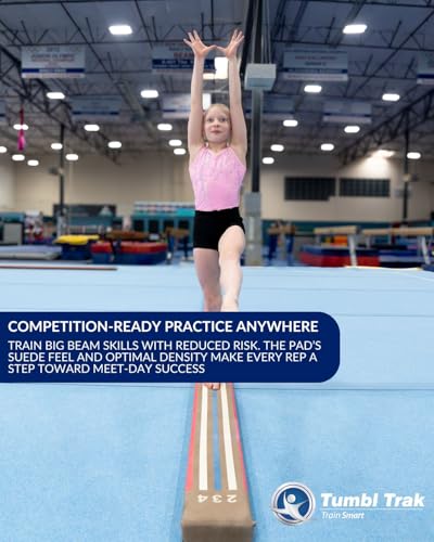 Tumbl Trak 8 Ft Laser Balance Beam with Solid Wood Core Gymnastics Low Balance Training Beam