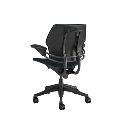 Humanscale Freedom Office Chair - Ergonomic Work Chair with Standard Height Adjustable Duron Arms - Wheels for Carpet - Graphite Frame with Crocus Lotus Fabric