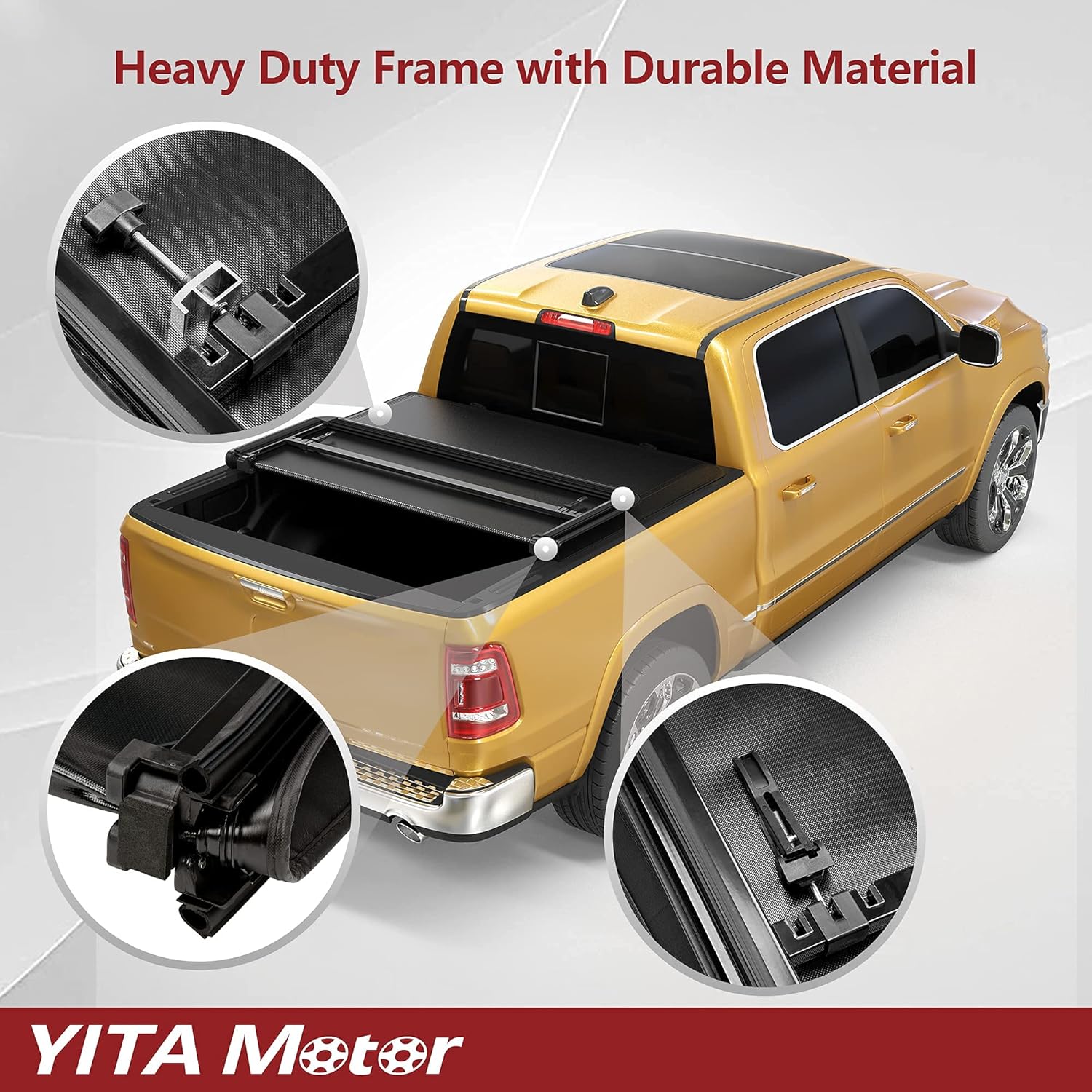 YITAMOTOR Soft Tri Fold Truck Bed Tonneau Cover Compatible with 2007-2013 Chevy Silverado/GMC Sierra 1500, Fleetside 5.8 ft Bed