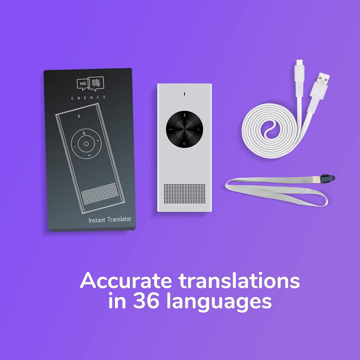 Muama Enence Instant Two-Way Translator. Portable Real-time Translation in 36 Different Languages. Perfect as a Pocket Dictionary and for Learning, Travel and Business Communications