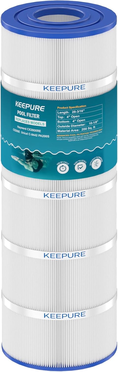 C200S Pool Filter Cartridge Compatible with CS200E, CX200XRE, C-9442, PA200S Pool Filter Cartridge, 200 sq.ft, 1 Pack