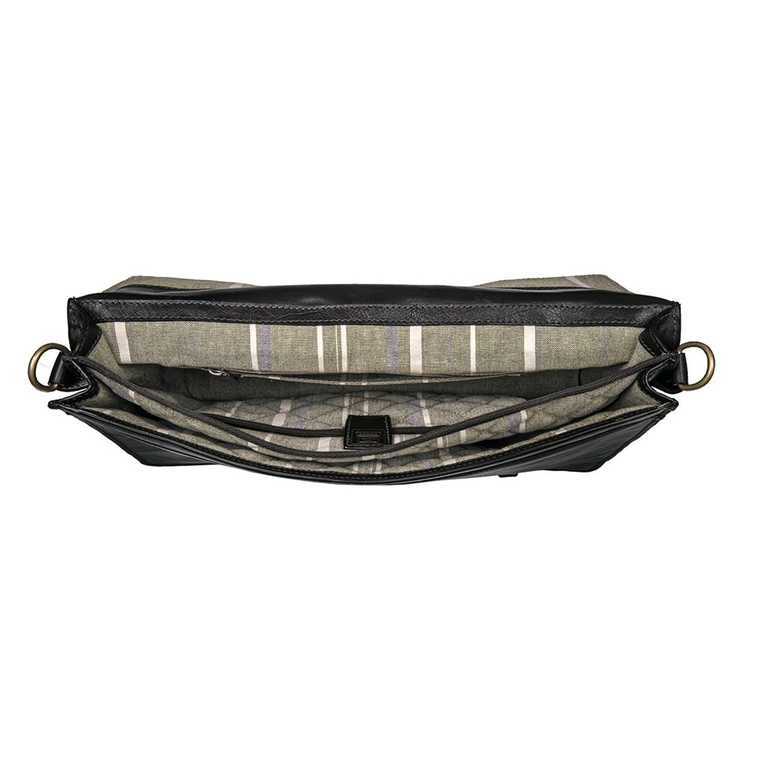 Hidesign Parker Leather Laptop Briefcase Black