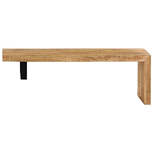 TV Stand Solid Mango Wood,MidCentury Modern Wooden TV Stand with Adjustable Length and Wrought Iron Legs, 45.3" L x 18" W x 15.7" H TV & Media Furniture