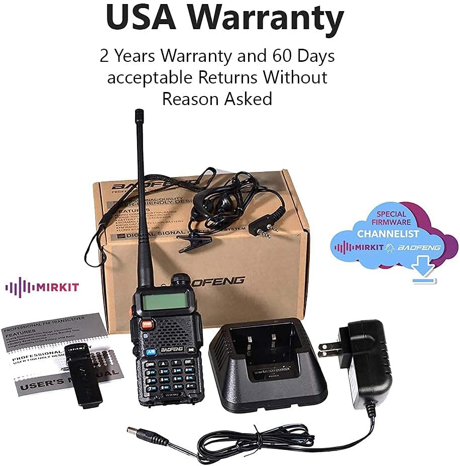 Mirkit Ham Radio UV-5R MK2 Normal Power 1800 mAh Li-ion Battery Mirkit Edition and Lanyard Mirkit Ham Radio Operator Pack of 2