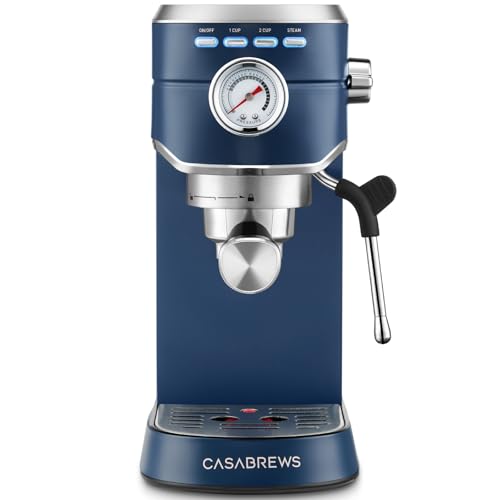CASABREWS CM5418 Espresso Machine 20 Bar, Compact Espresso Maker with Steam Milk Frother, Stainless Steel Coffee Machine with 34oz Removable Water Tank for Cappuccino, Latte, Silver
