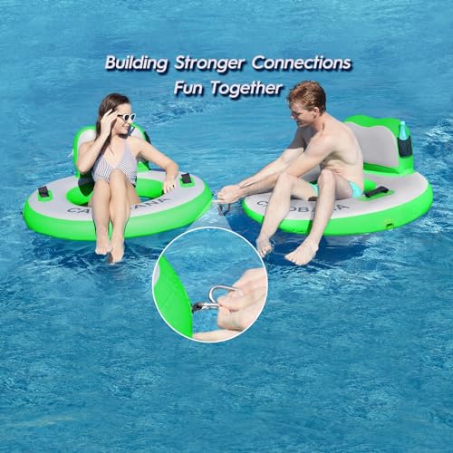 Round Floating Ring Inflatable Water Hammock Heavy Duty River Floats Lake Raft for Adults Tanning Pool Lounger Float Island Platform Pad Mat for Party