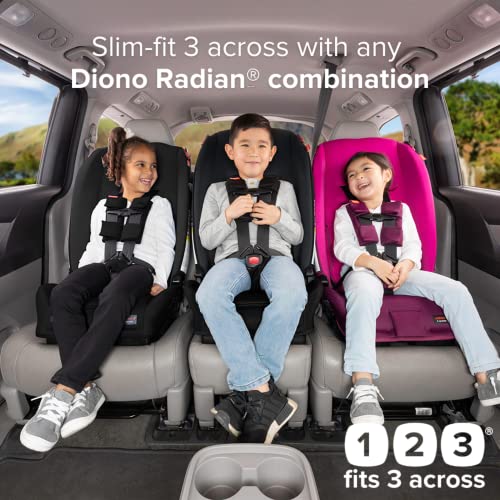 Diono Radian 3R, 3-in-1 Convertible Car Seat, Rear Facing & Forward Facing, 10 Years 1 Car Seat, Slim Fit 3 Across, Pink Blossom & Angle Adjuster Car Seat Leveler, Car Seat Wedge Cushion