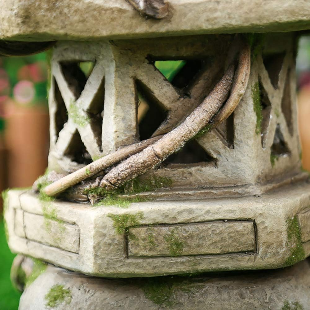 Asian Japanese Lantern Solar Pagoda Garden Statue Decor Garden Ornament