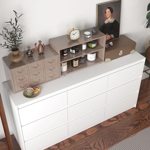 Hitow 9 Drawer Dresser for Bedroom with Deep Drawers, Large Floor Wood Dressers & Chest of Drawers Handle Free, Modern Black Long Dressers for Closet Living Room, Euro Slide (63"W x 15.7"D x 31.5"H)
