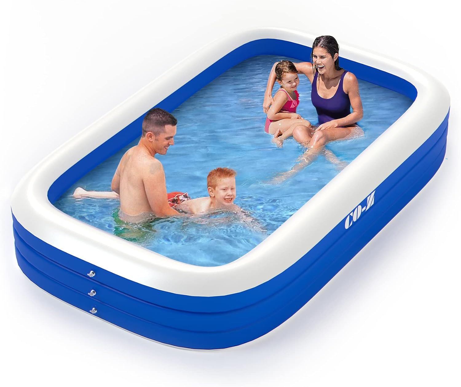 CO-Z Inflatable Swimming Pool with Pump, 120" X 72" X 22" Blow Up Family Swimming Pool, Above Ground Swimming Pools for Kids and Adults, Large Kid Pools for Backyard, Giant Inflatable Pool, Blue