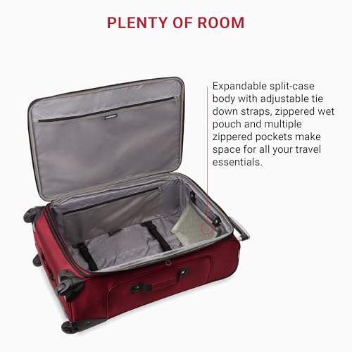 SwissGear Sion Softside Expandable Luggage, Black, Checked-Large 29-Inch