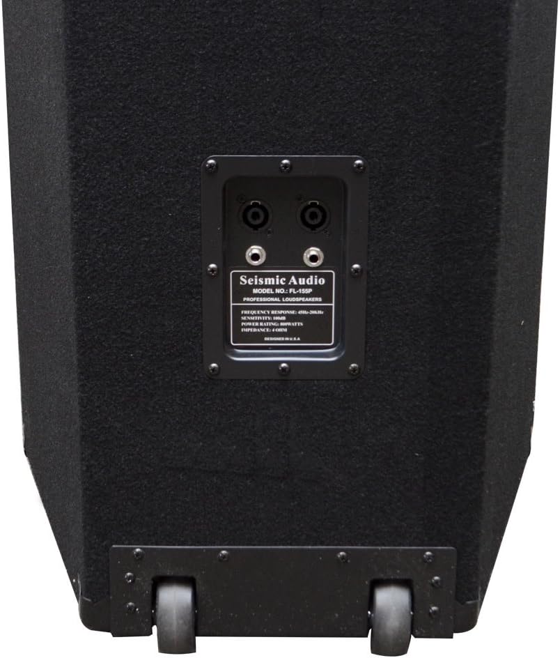 Seismic Audio - FL-155PC - Pair of Dual Premium 15 PA/DJ Speaker Cabinets with Titanium Horns - Wheel Kits and Rear Handles - 800 Watts RMS per Cabinet