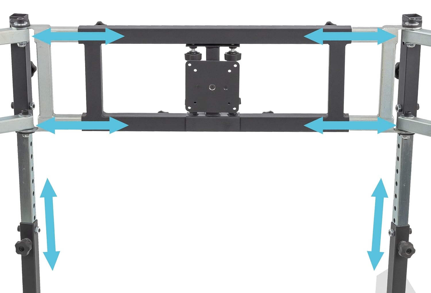 SimFab Triple Monitor Floor Stand for Racing and Flight Simulators Model LD | Up to 100x100mm VESA Mount or M4/M5 Hardware (Triple Monitor Stand, Light Duty Mount Brackets)