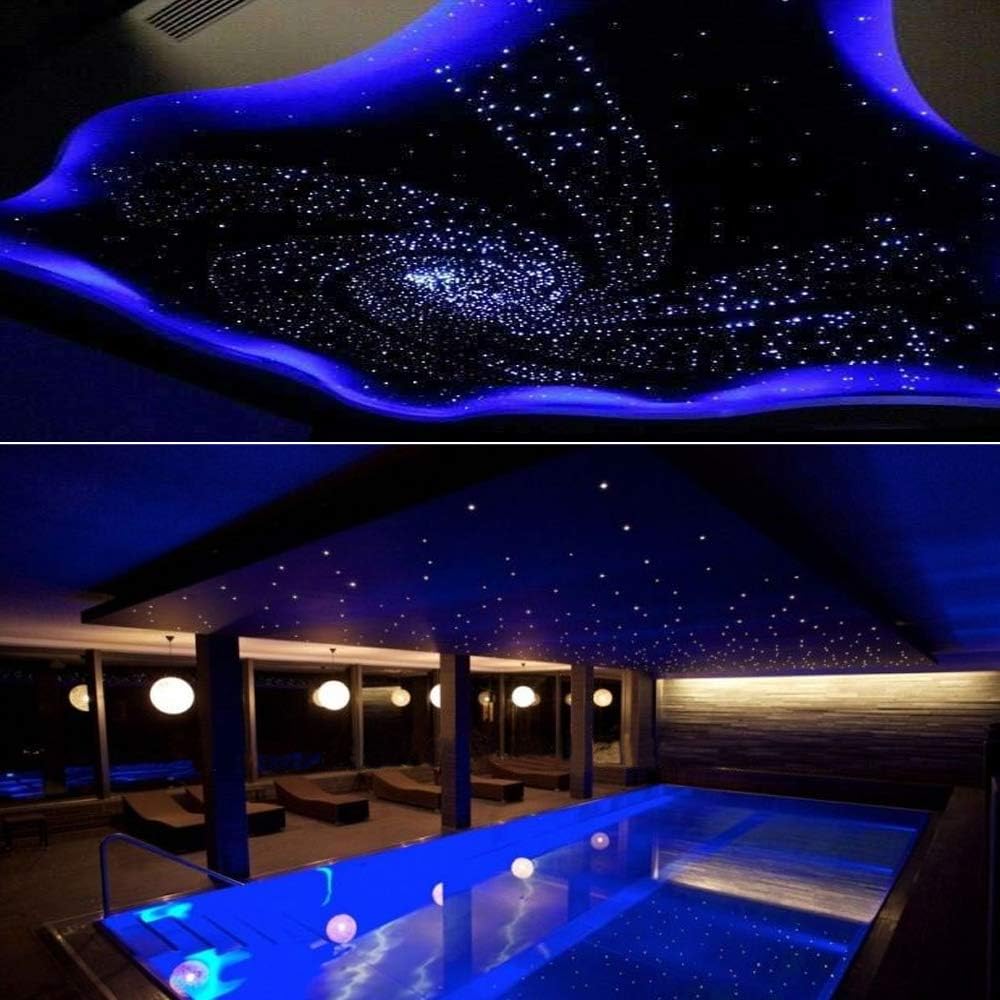 AKEPO Car Home Use 32W RGBW Twinkle+ Sound Activated+ APP Fiber Optic Lights Kit Star Ceiling Sky Light with Total 800pcs in 13.1ft/4m + 9.8ft/3m Long Optical Fiber Cable for Indoor or Interior Decor