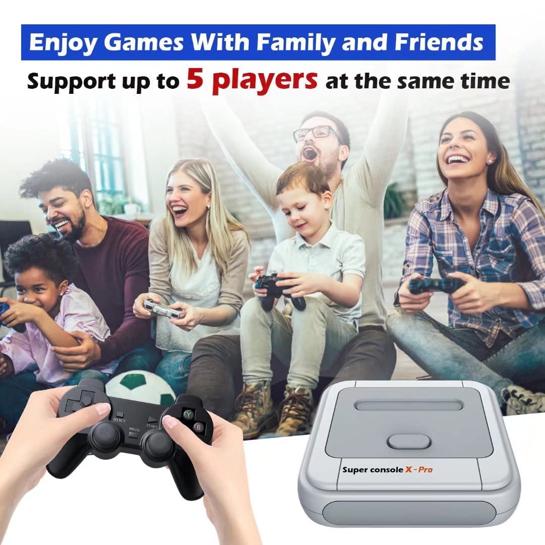 Kinhank Super Console X Pro 256GB,Retro Game Consoles,50,000+ Video Games,TV&Game System in 1,Emulator Consoles for 4K HD TV,2 Controllers,Compatible with PS1/PSP,WiFi/LAN,Gifts for Best Friend (PRO-256GB)