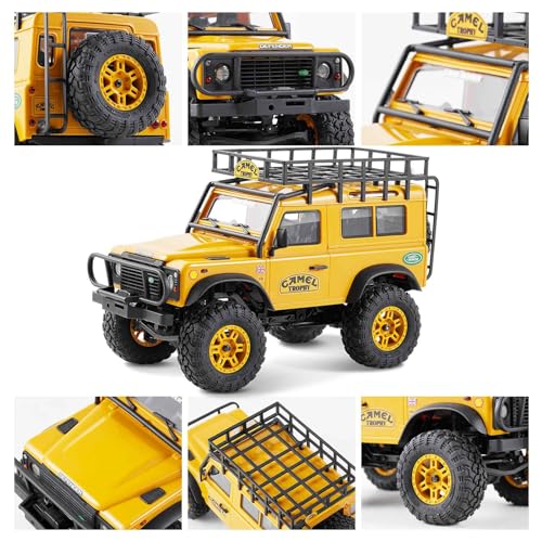 BEEZRC FMS 1/24 RC Crawler RTR FCX24M Land Rover Family Camel Trophy Edition Licensed RC Model 4WD RC Rock Truck 2.4Ghz Hobby Grade RC Car Model Mini Off Road Vehicle with Battery (Discovery)