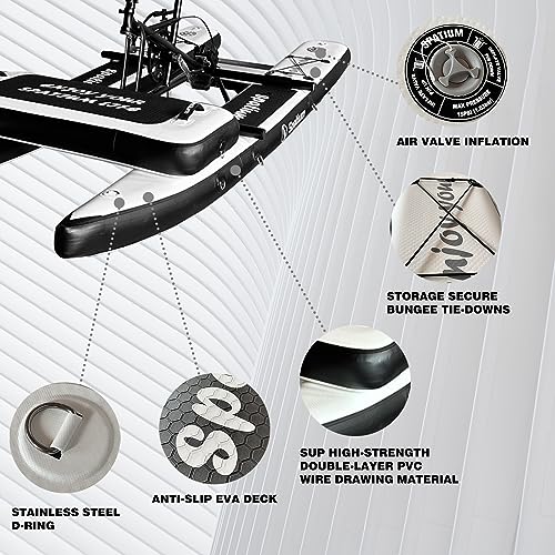 Spatium SUP Water Bike for Lake Inflatable Pedal Boat for One Person Inflatable Water Bike Paddle Board Inflatable Fishing Kayak Water Floating Water Bicycle The Fun of Water and Fishing+Mat