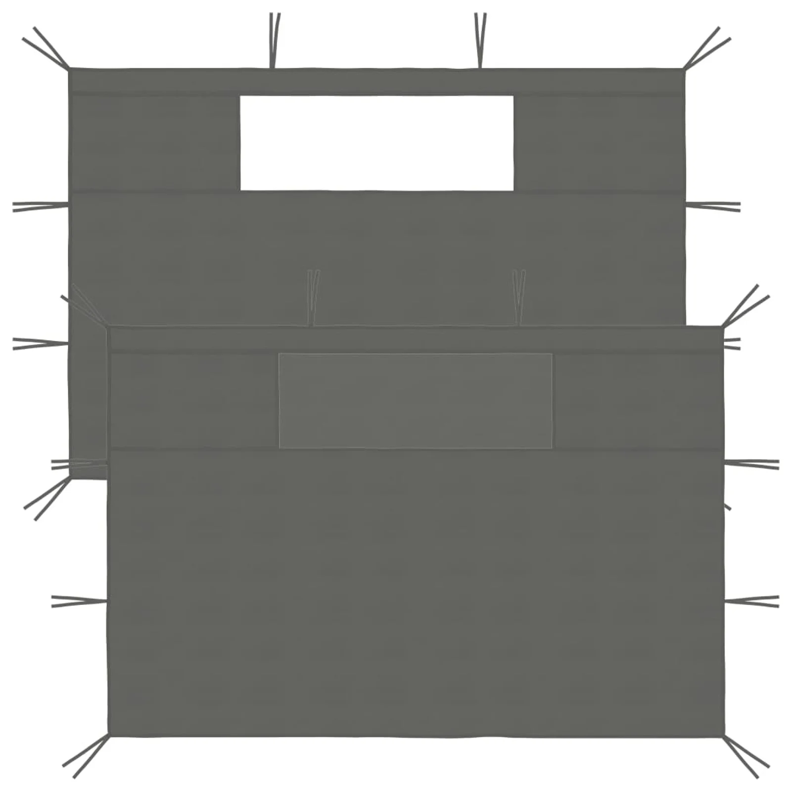 Htovila Gazebo Sidewalls with Windows 2 pcs Anthracite