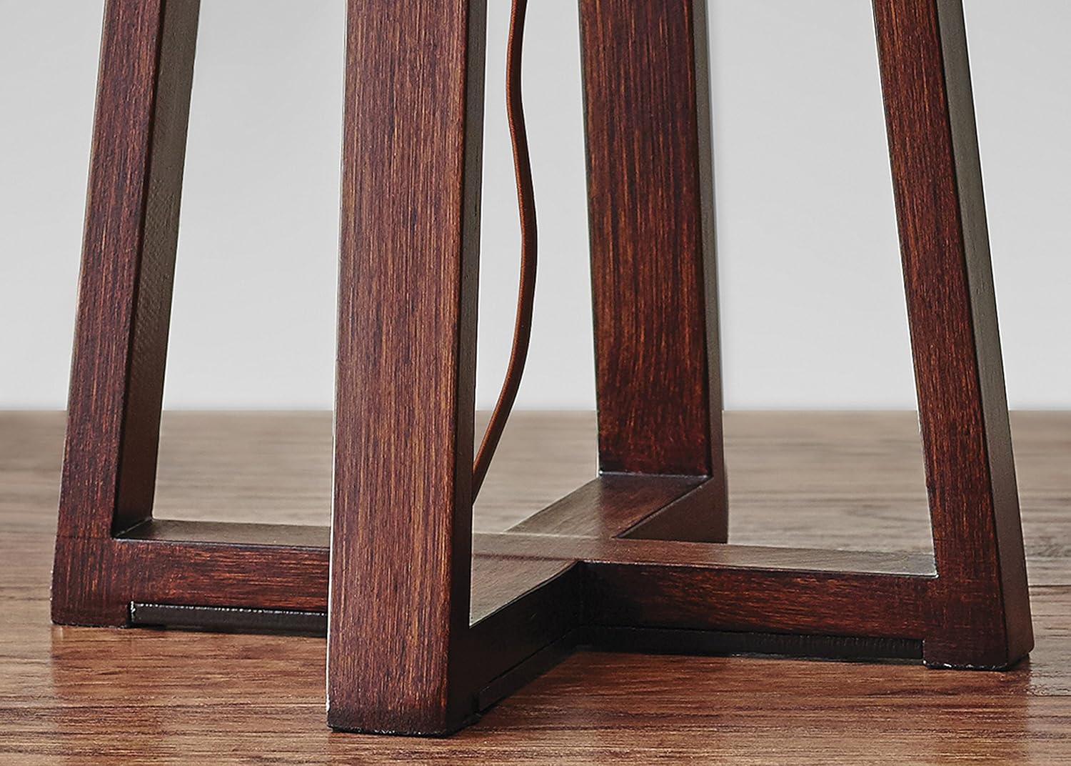 Adesso 1502-15 Quinn Table Lantern, 17 in, 60 W Incandescent/CFL, Walnut Birch Wood, 1 Wooden Lamp