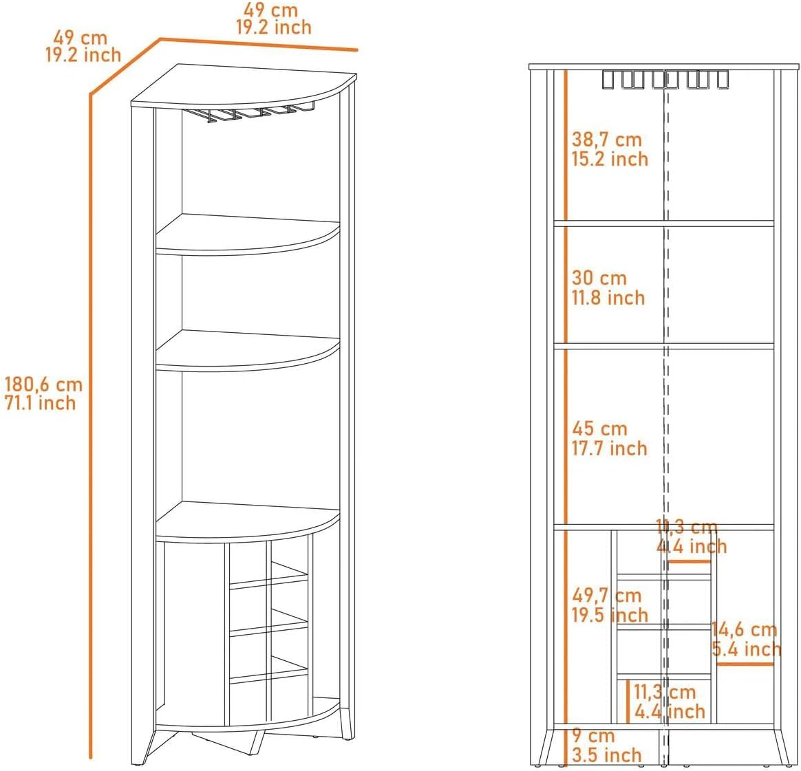 Boahaus Stanley Bar Cabinet (Macadamia)
