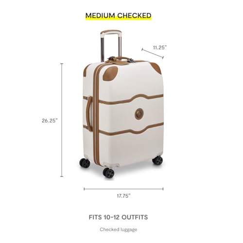 DELSEY PARIS Chatelet Air 2.0 Hardside Luggage with Spinner Wheels, Angora, Checked-Large 28 Inch