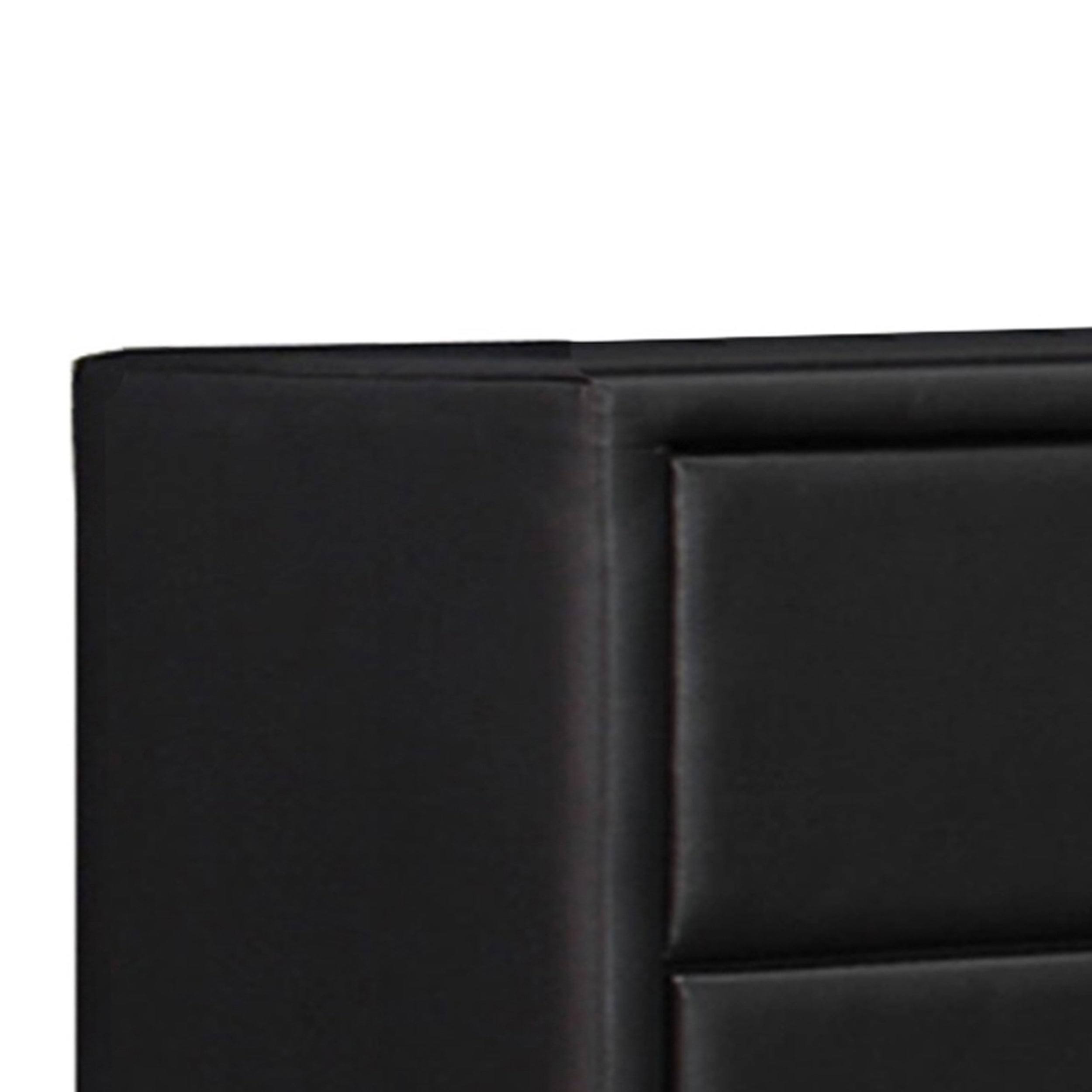5 Drawer Leatherette Wooden Frame Chest with Tapered Legs, Black