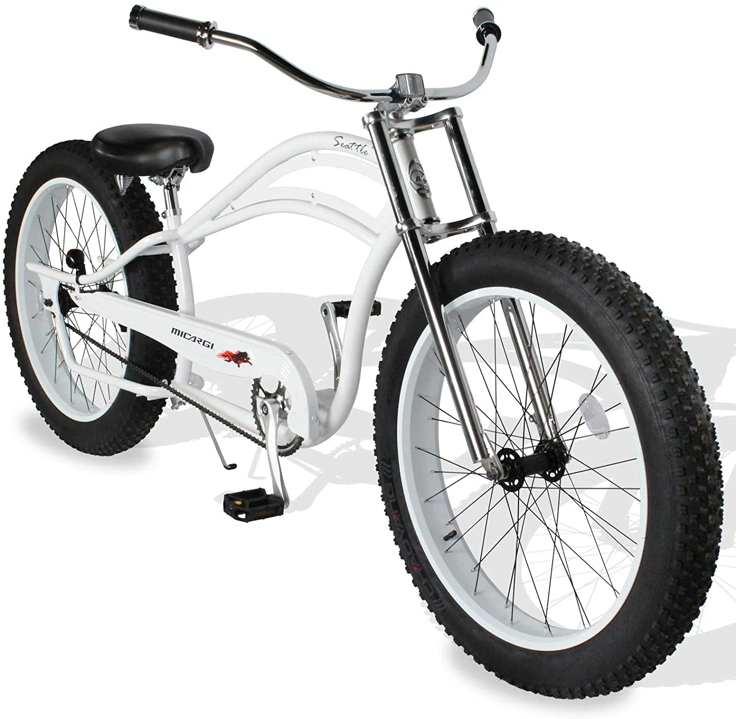 MICARGI 26 Retro Beach Cruiser Bike Single Speed Fat Tire Bicycle Seattle
