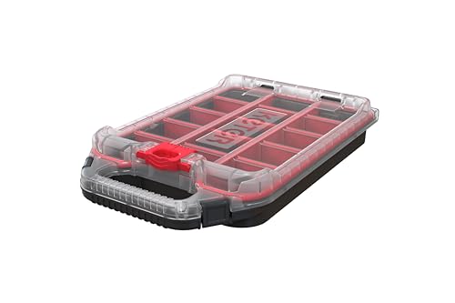 Keter Stack-n-Roll Modular Tools Organizer for Garage Storage and DIY, 3 Piece Resin Rolling Tool Box System for Small Parts, Black