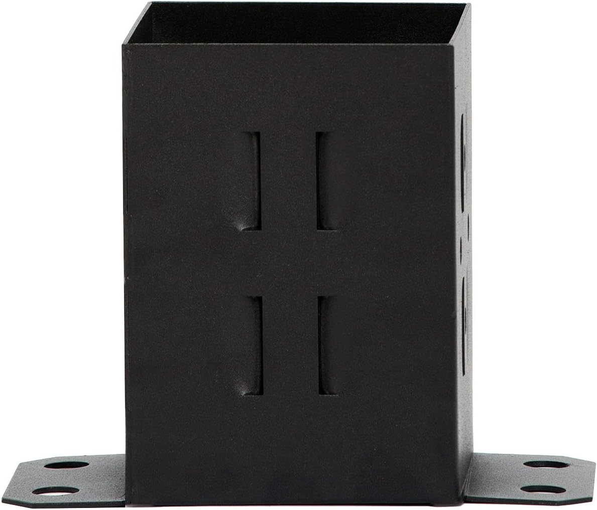 ADLER Fence Post Base Brackets Heavy Duty Steel Powder-Coated Anchor Support Use for 4x4 Wood, Black (4 Pack) Pack of 2