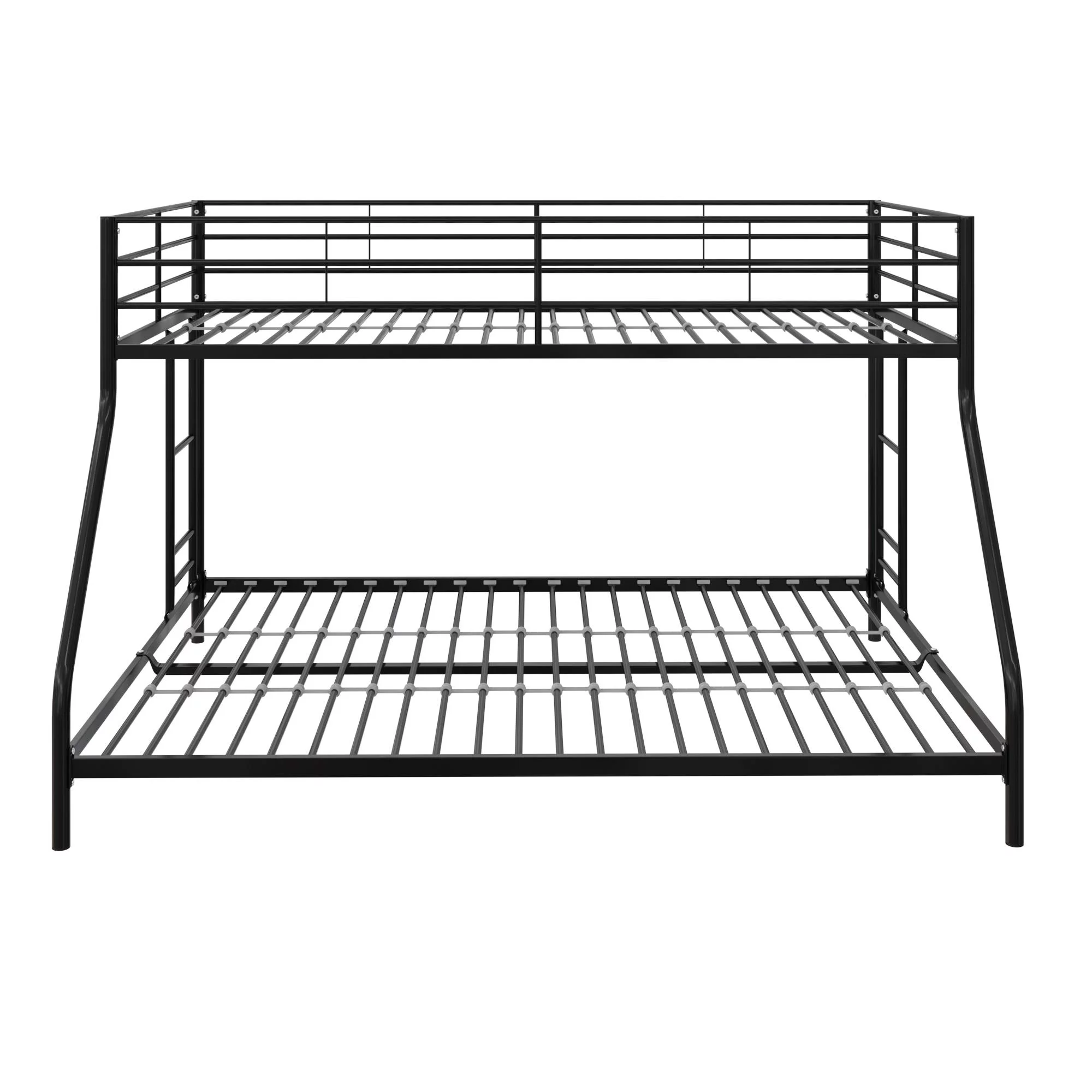 Mainstays Small Space Junior Twin over Full Low Profile Metal Bunk Bed, Black