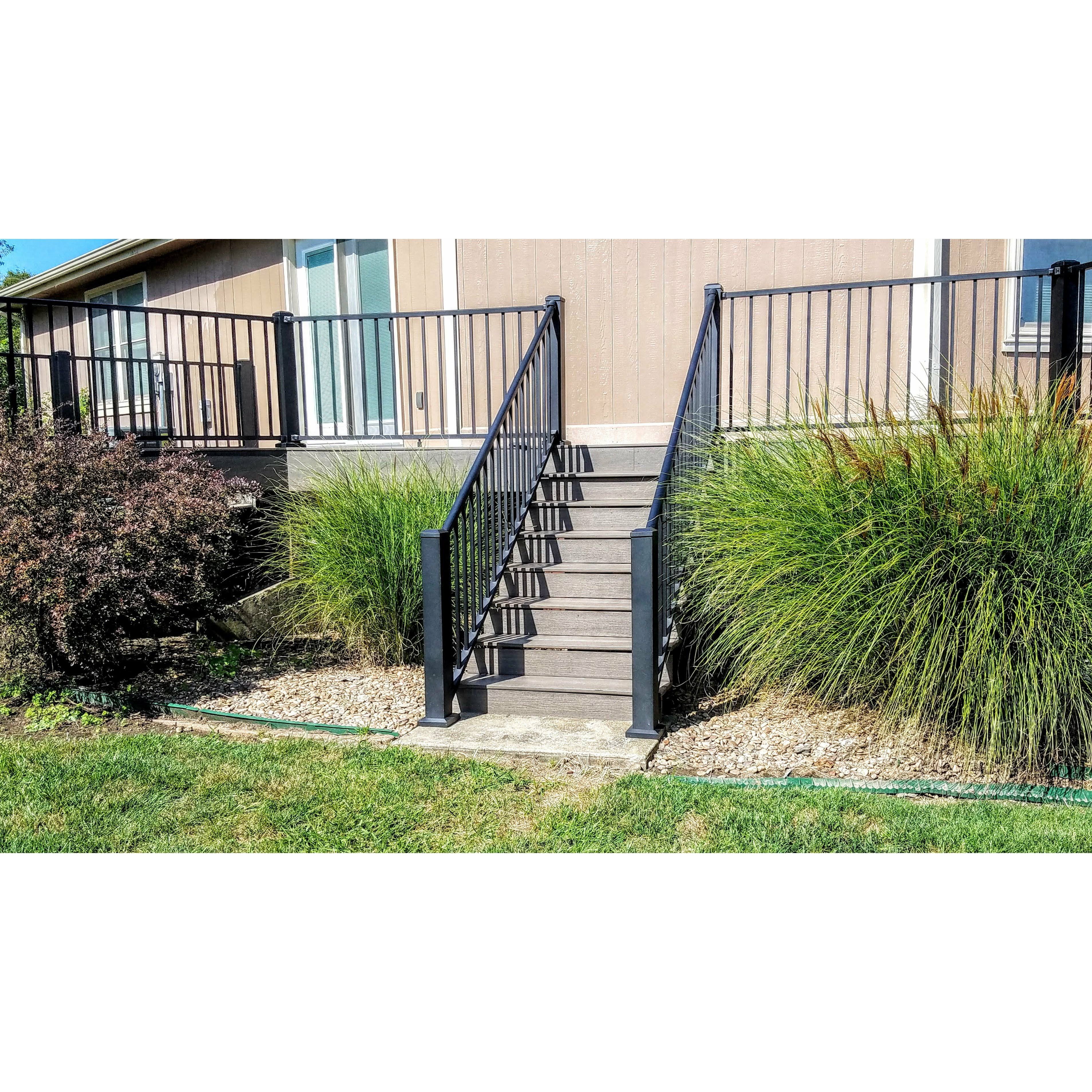 Westbury Tuscany 8 ft. x 36 in. Textured Black Aluminum Rail Kit Stair