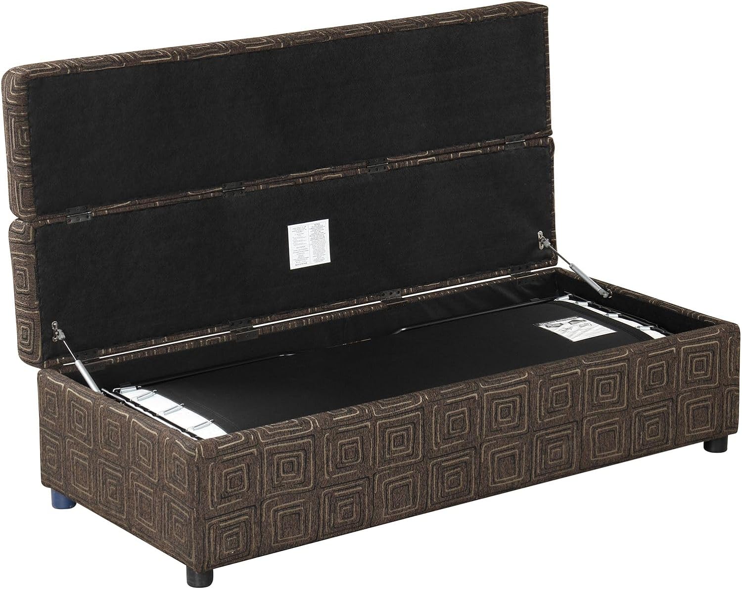Folding Ottoman Bed Full Size with Mattress, Pull Out Linen Sleeper Sofa Bed Convertible Guest Bed, Murphy Bed for Living Room Apartment Bedroom, Space Saving, Brown