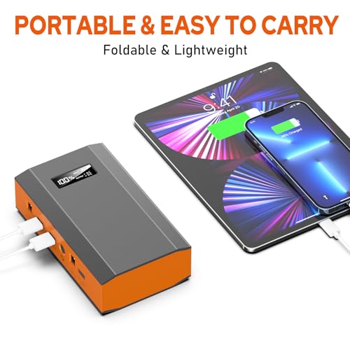 ZeroKor Portable Solar Power Bank with AC Outlet 65W 110V Portable Laptop Charger 24000mAh Battery Pack for Outdoor Tent Camping Home Office
