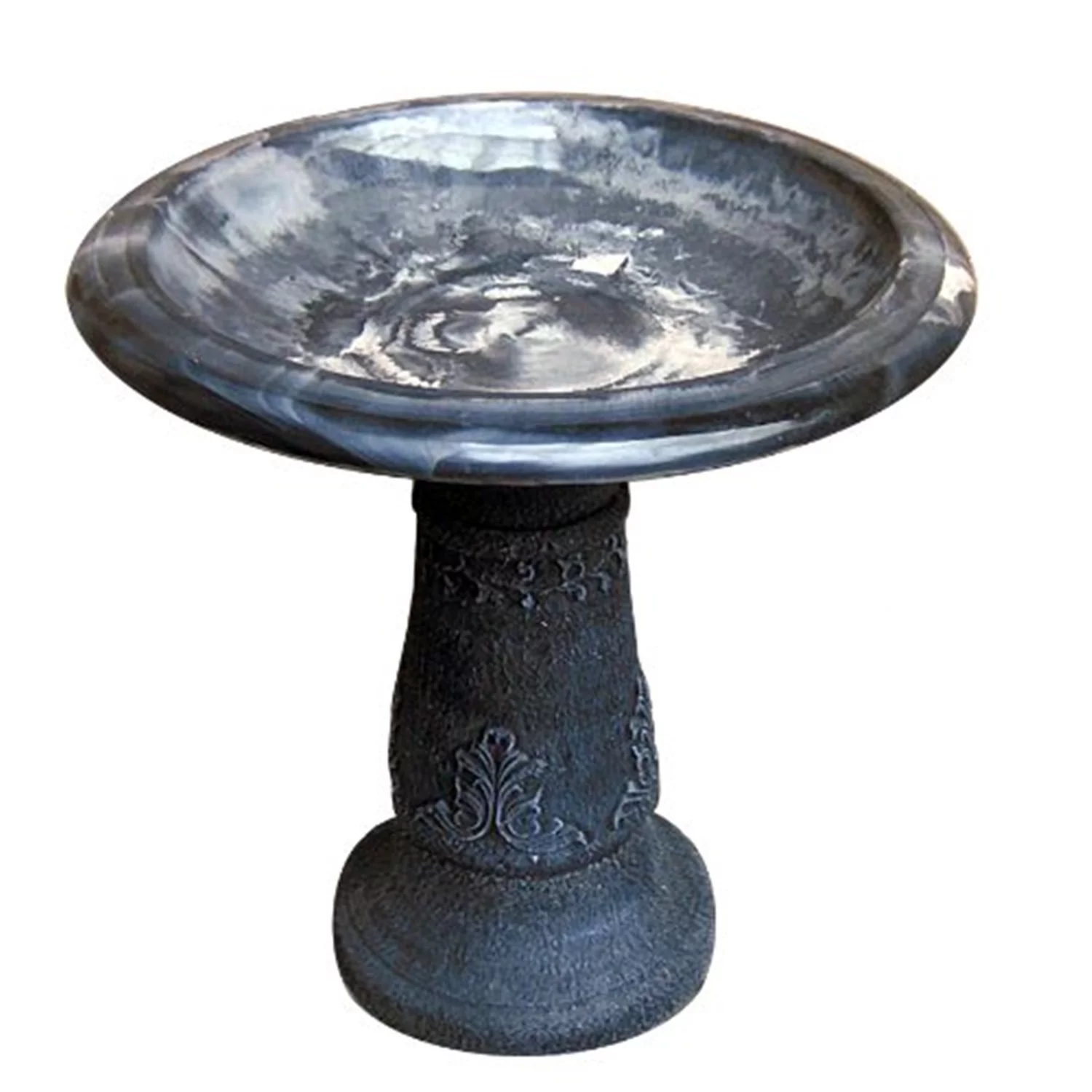 Florentine Marbleized Bird Bath - blue - Curated Treasures Market