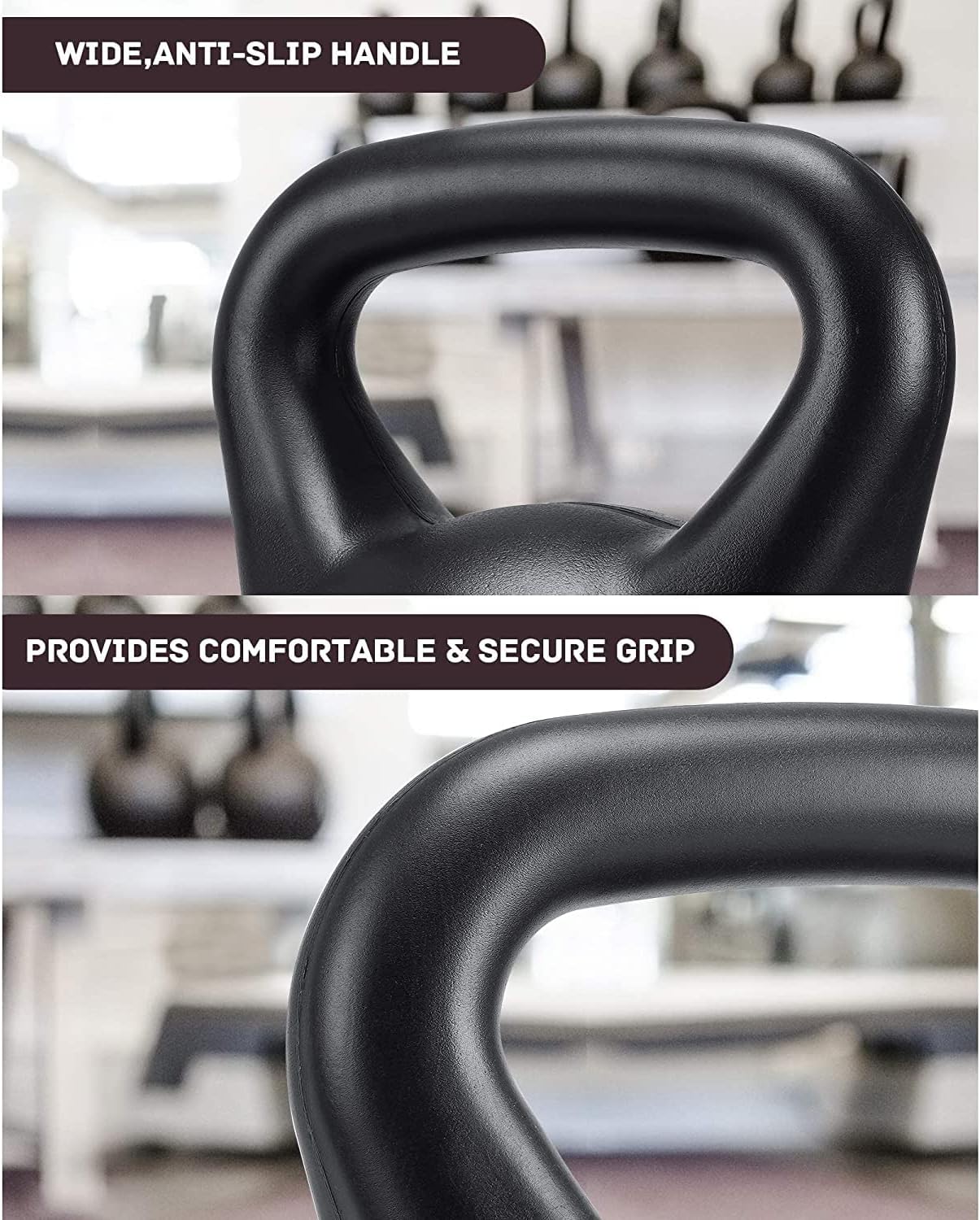 Kettlebell, 35lb Strength Training Kettlebell with HDPE Handle Workout Equipment Professional Olympic for Core Conditioning Weightlift Fitness Home Gym Pack of 2