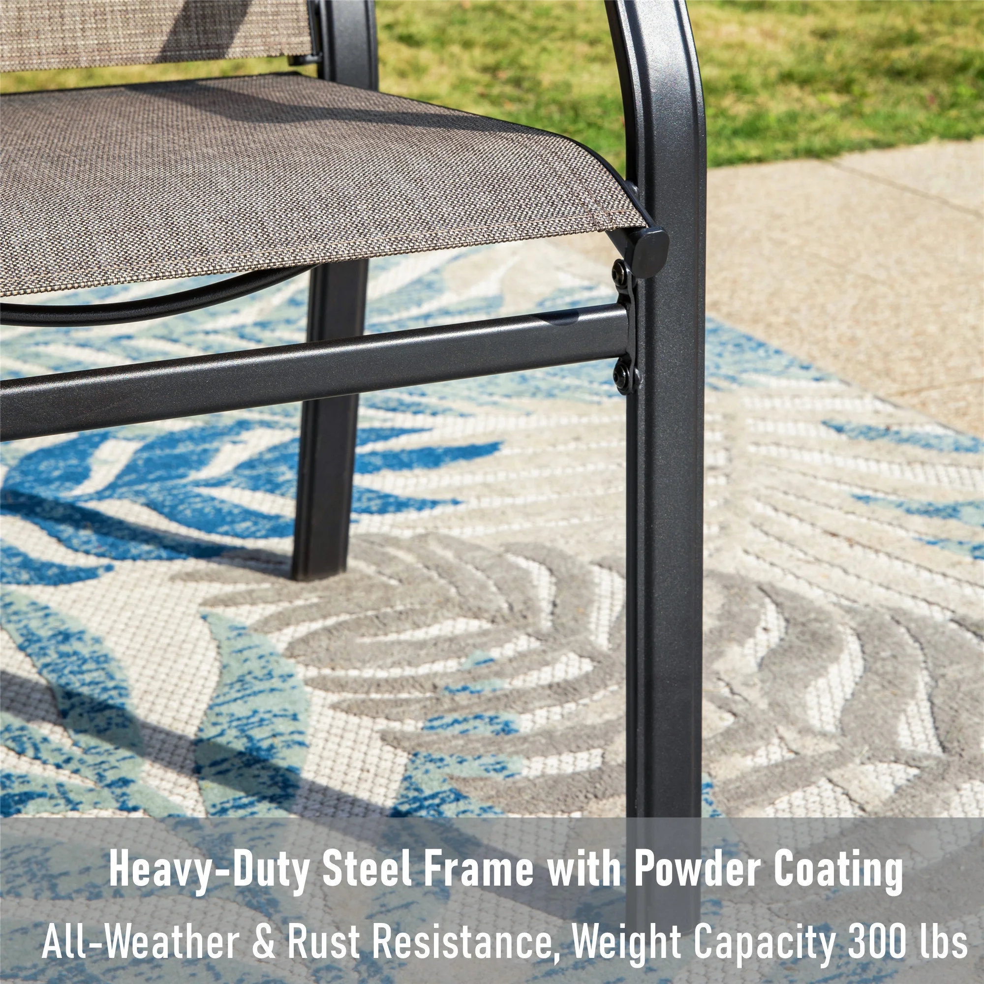 MF Studio 9-Piece Outdoor Dining Set with High-Back Sling Chairs & Large Table for 8-Person, Black & Gray