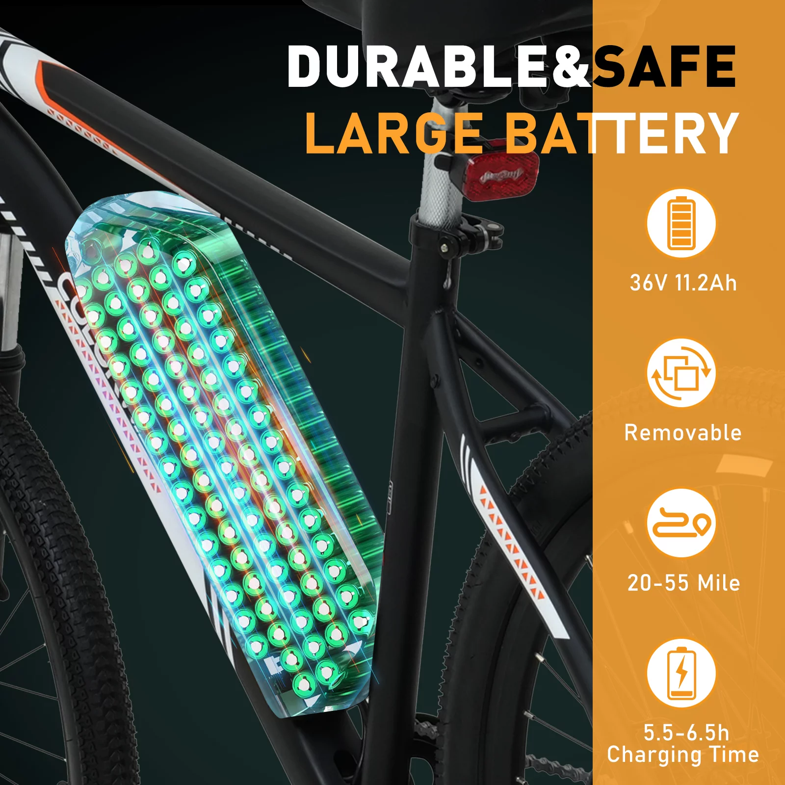 COLORWAY 26 Electric Bike, 500W/36V/11.2AH Removable Battery E Bike,Max.speed 19.9MPH Bicycle for Teenager and Adults-BK15M