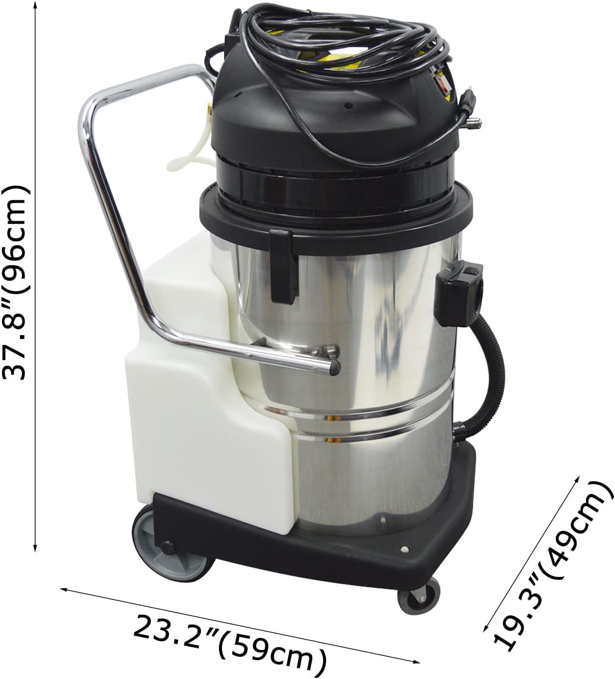 110V 2000W Carpet Extractor Machine 60L Hotel Carpet Cleaning Machine 3 in 1 Stainless Steel Carpet Cleaner for Corridor, Conference Hall and Restaurant(Two Packages)