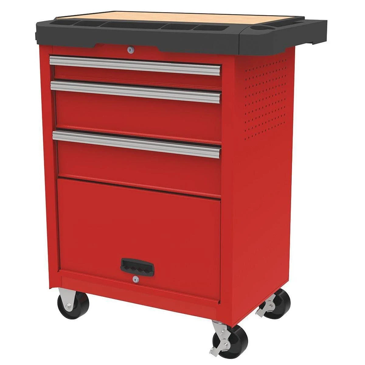 Westward Powder Coated Red Rolling Cabinet 31CE55
